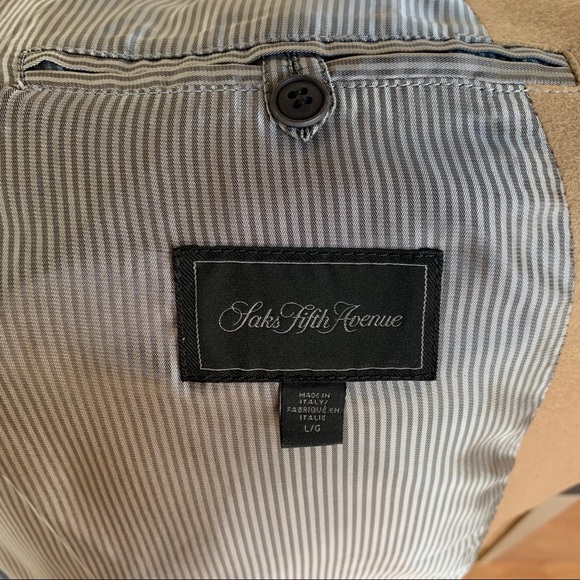 Saks Fifth Avenue Men’s Camel Bomber Jacket - Picture 3 of 5